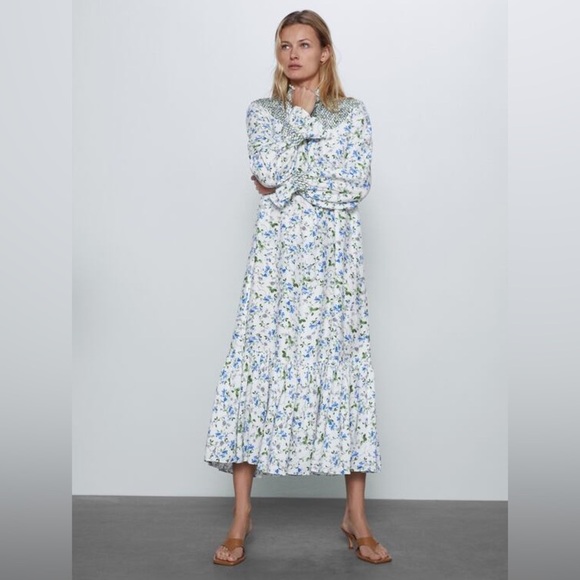 ZARA FLORAL PRINTED RUSTIC DRESS - Picture 3 of 16